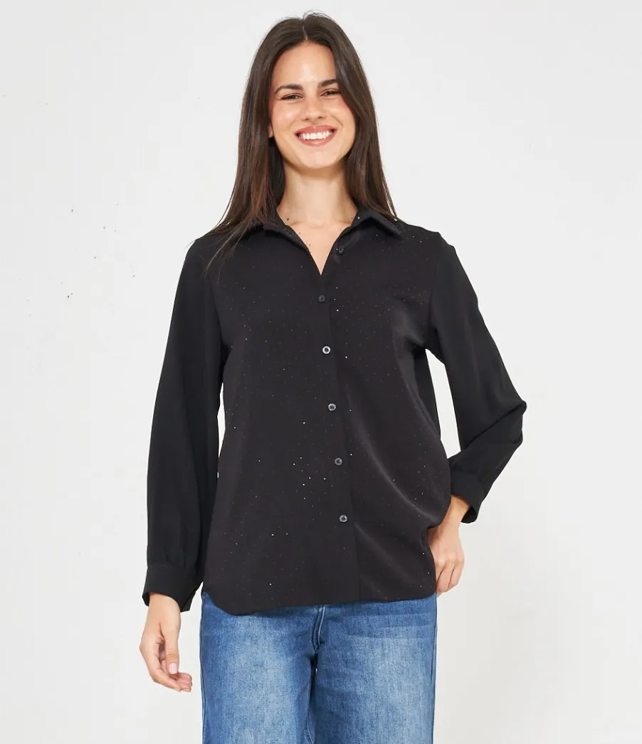 Zuiki Camicia con strass frontali Hot