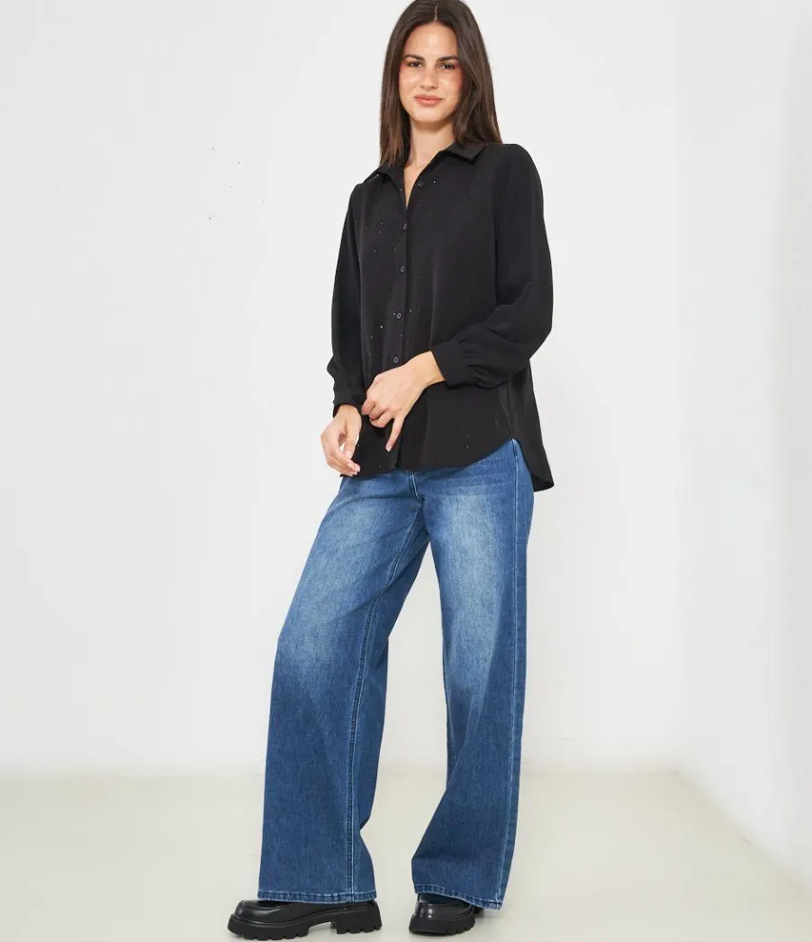 Zuiki Camicia con strass frontali Hot