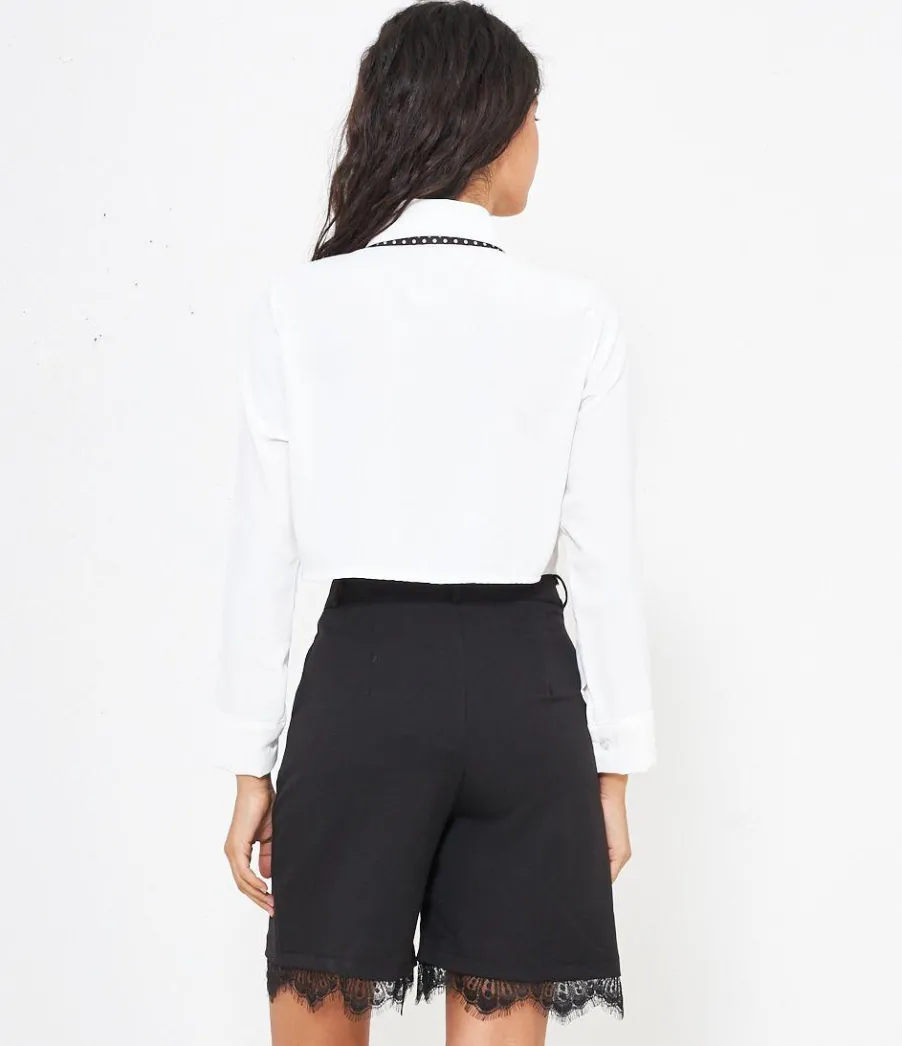 Zuiki Camicia crop con cravatta New