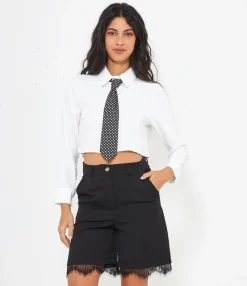 Zuiki Camicia crop con cravatta New