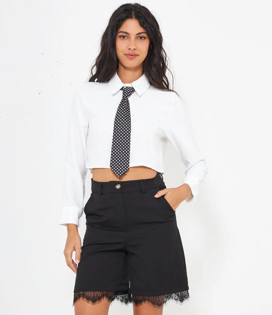 Zuiki Camicia crop con cravatta New
