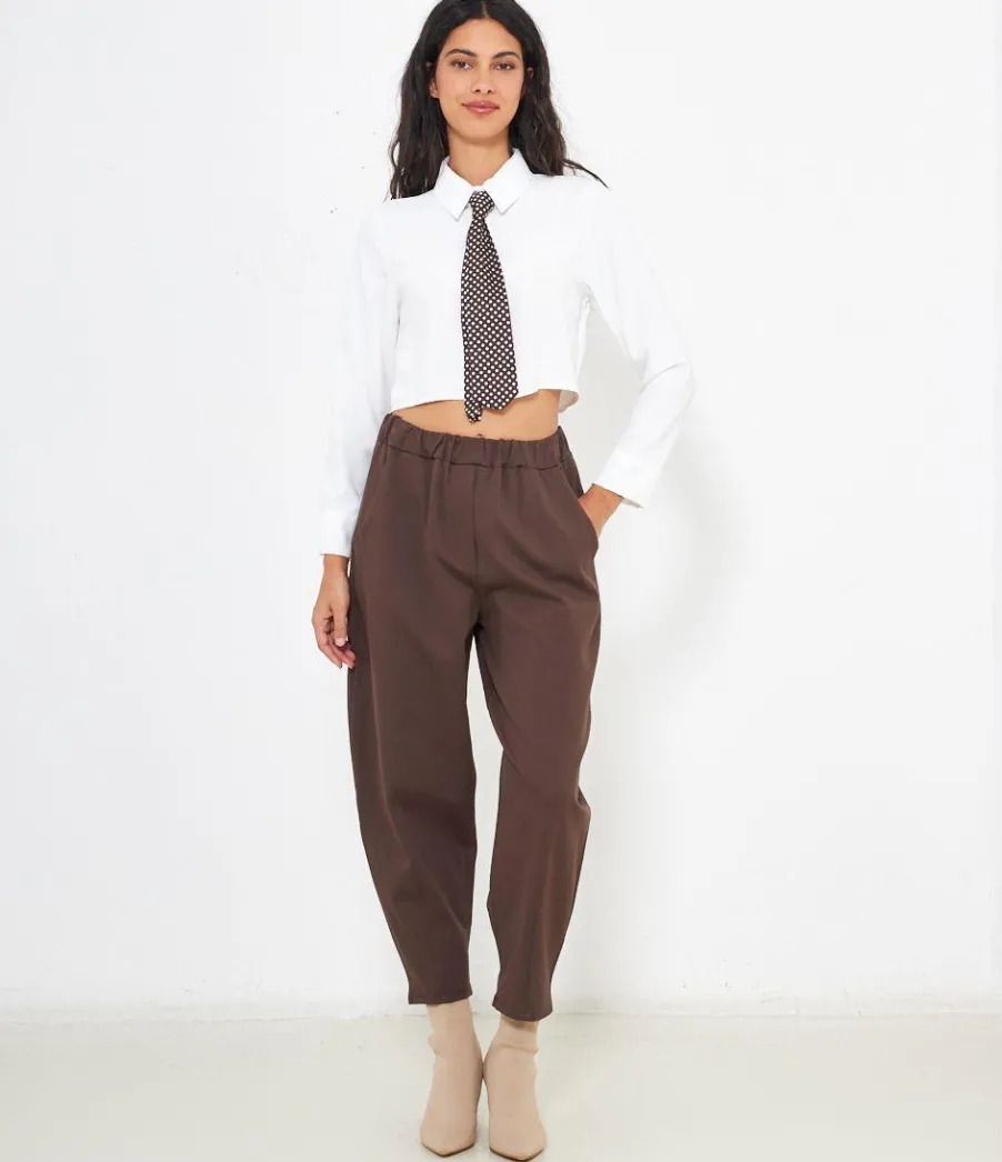 Zuiki Camicia crop con cravatta New