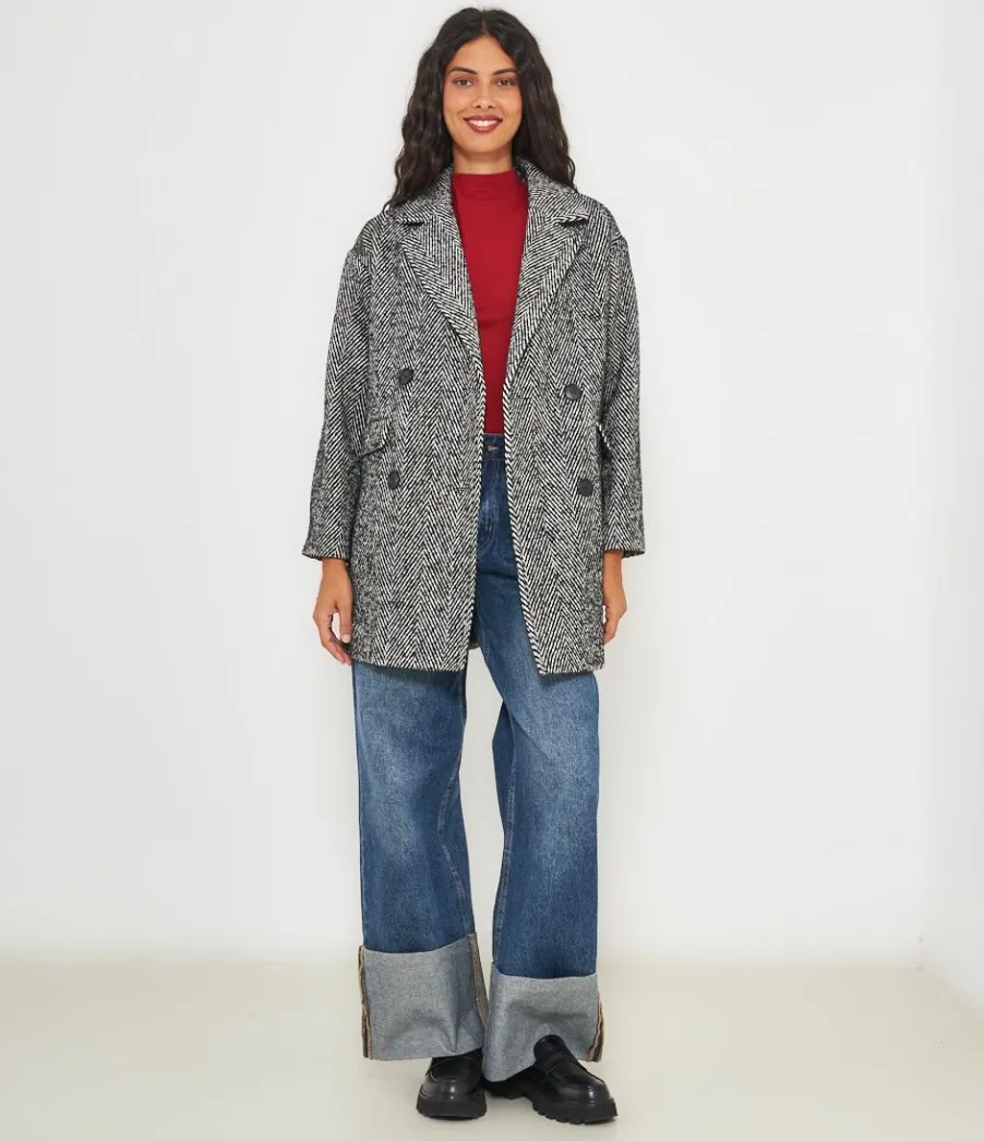 Zuiki Cappotto in misto lana Nero Discount