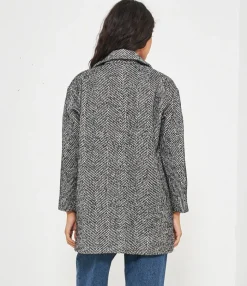 Zuiki Cappotto in misto lana Nero Discount