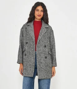 Zuiki Cappotto in misto lana Nero Discount