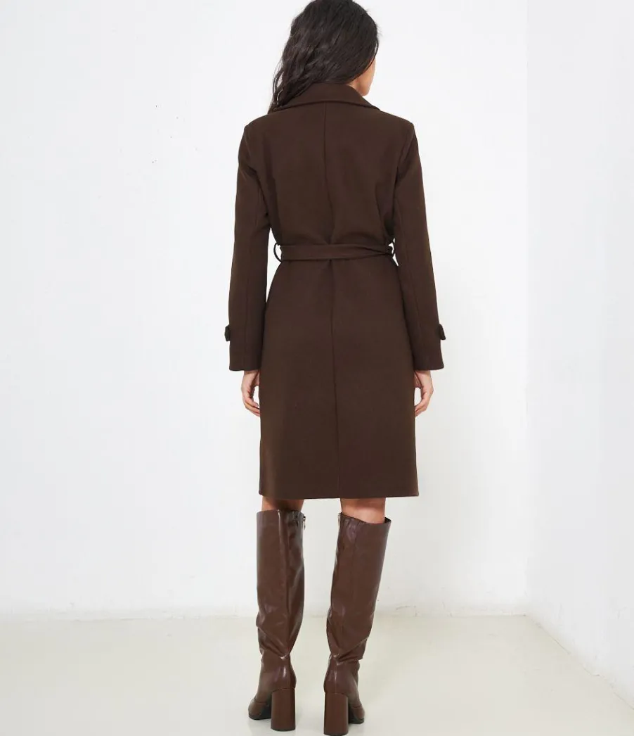 Zuiki Cappotto midi con cintura Sale