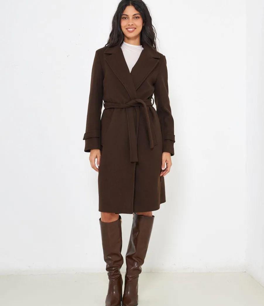 Zuiki Cappotto midi con cintura Sale