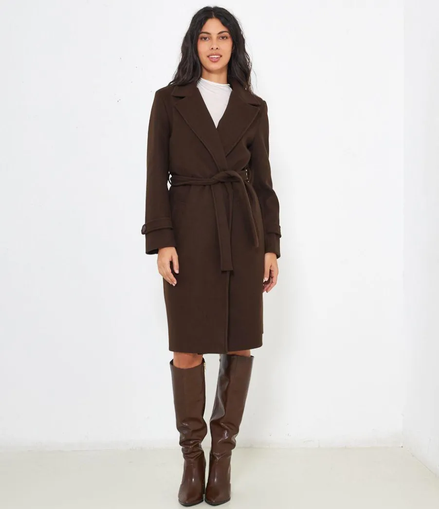 Zuiki Cappotto midi con cintura Sale