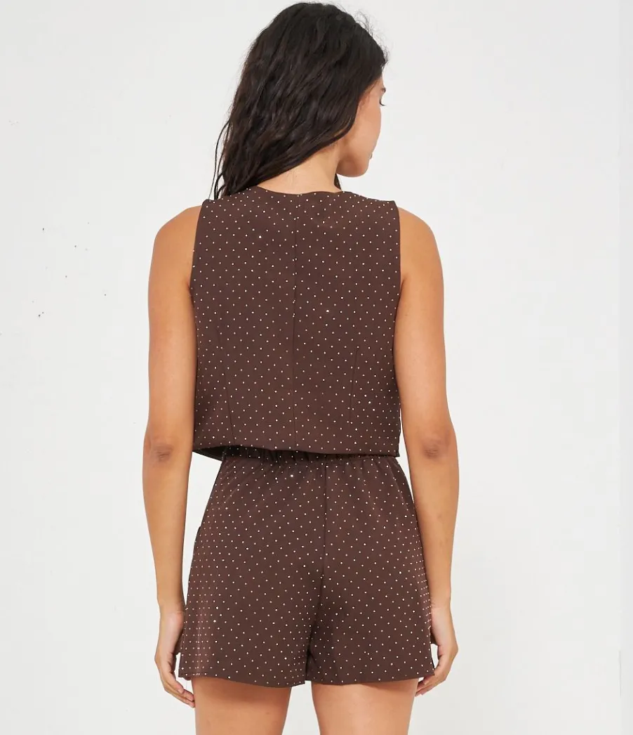Zuiki Gilet con strass