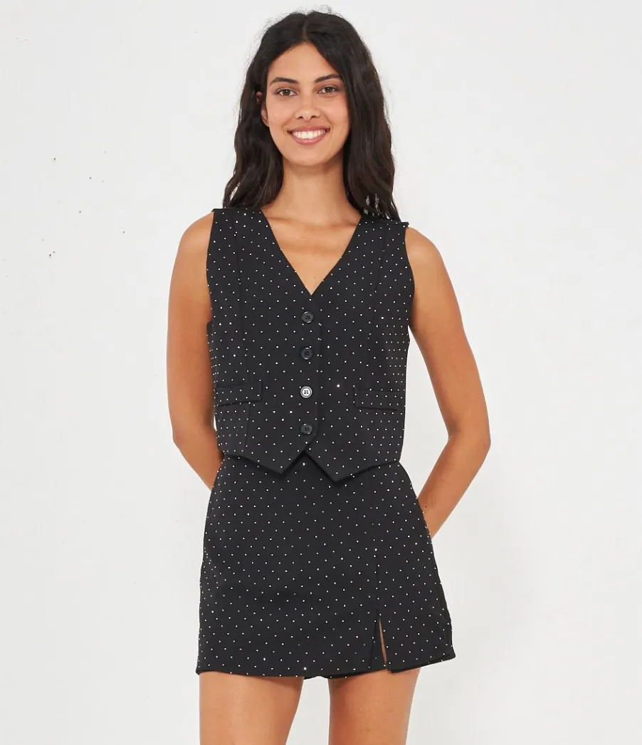 Zuiki Gilet con strass
