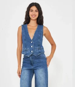 Zuiki Gilet in denim