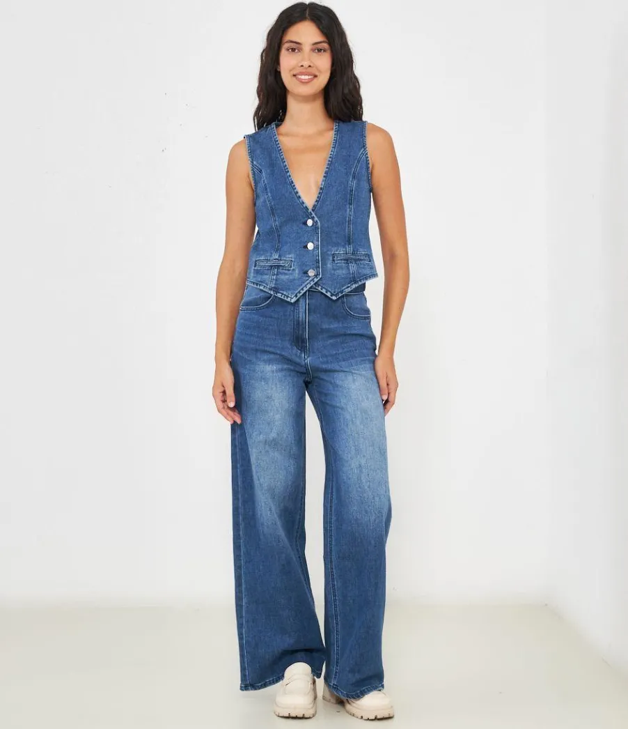 Zuiki Gilet in denim