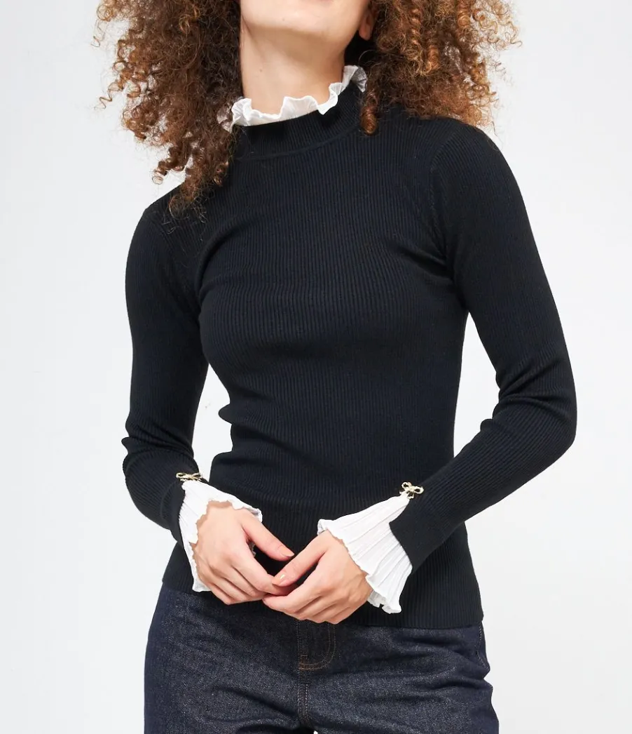 Zuiki Maglia con camicia plissè Discount