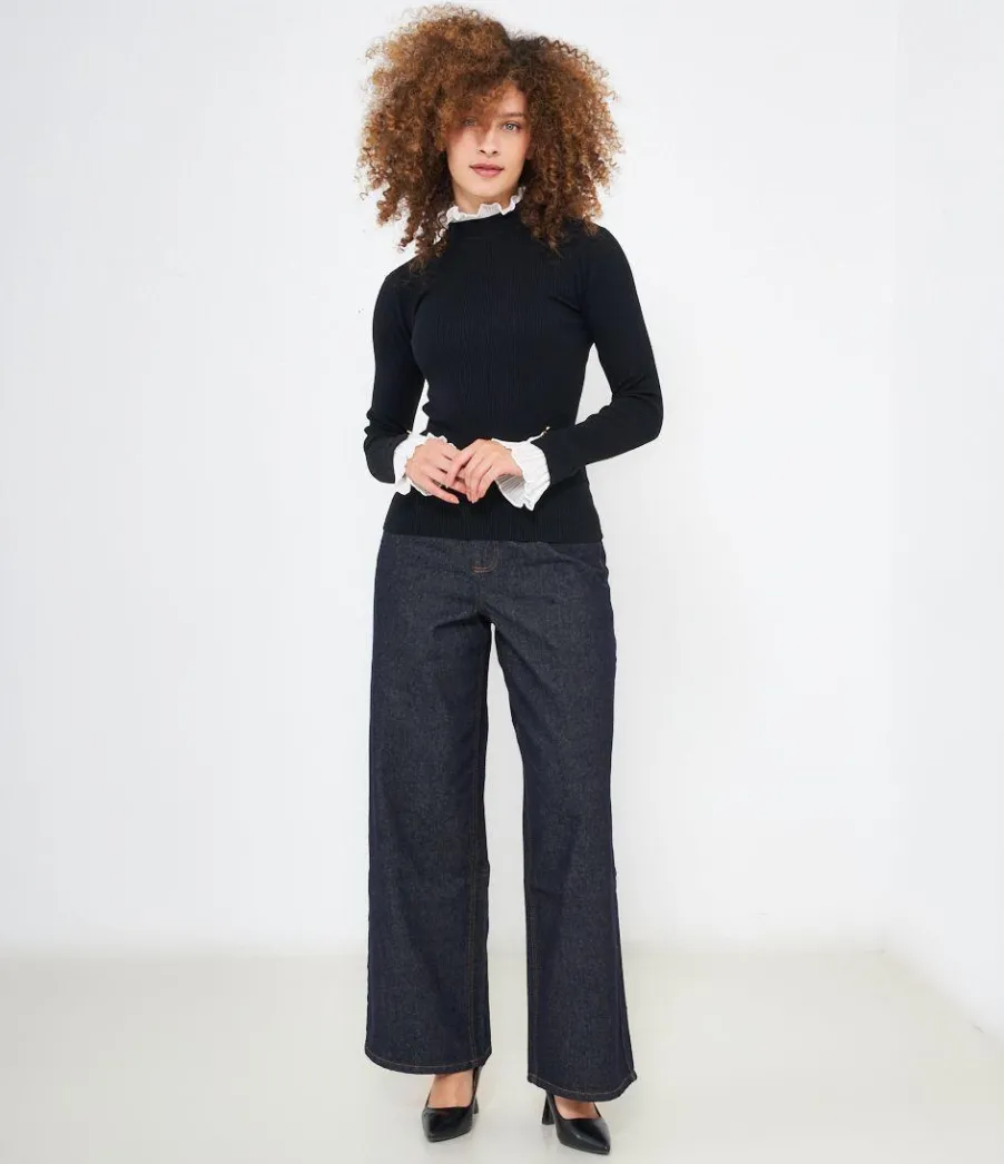 Zuiki Maglia con camicia plissè Discount