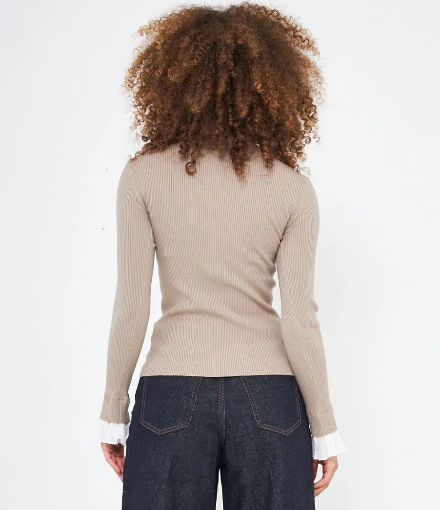 Zuiki Maglia con camicia plissè Discount