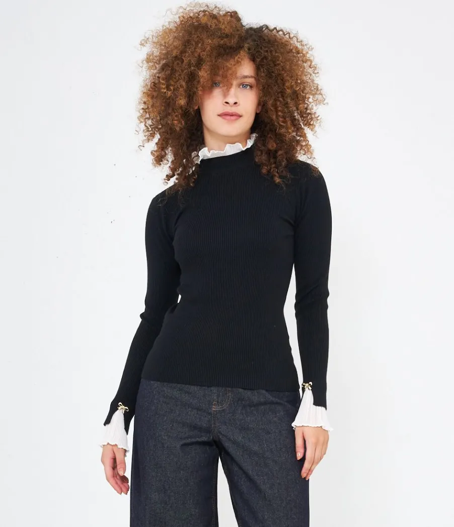 Zuiki Maglia con camicia plissè Discount