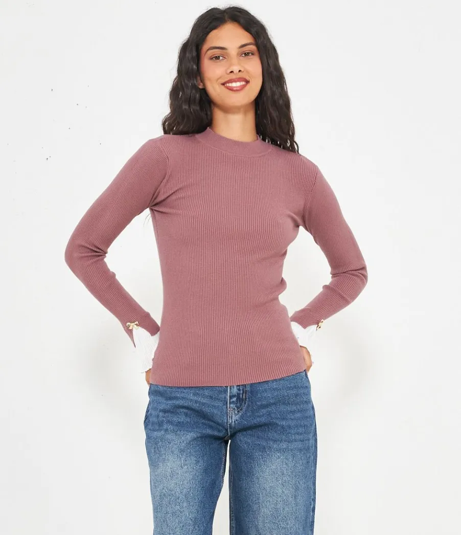Zuiki Maglia con camicia plissè Discount