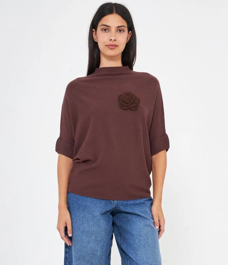 Zuiki Maglia con fiore ricamato Best