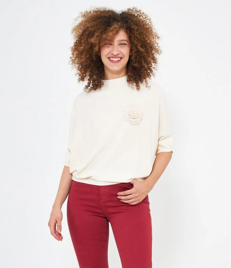 Zuiki Maglia con fiore ricamato Best