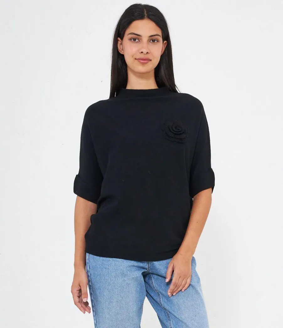 Zuiki Maglia con fiore ricamato Best