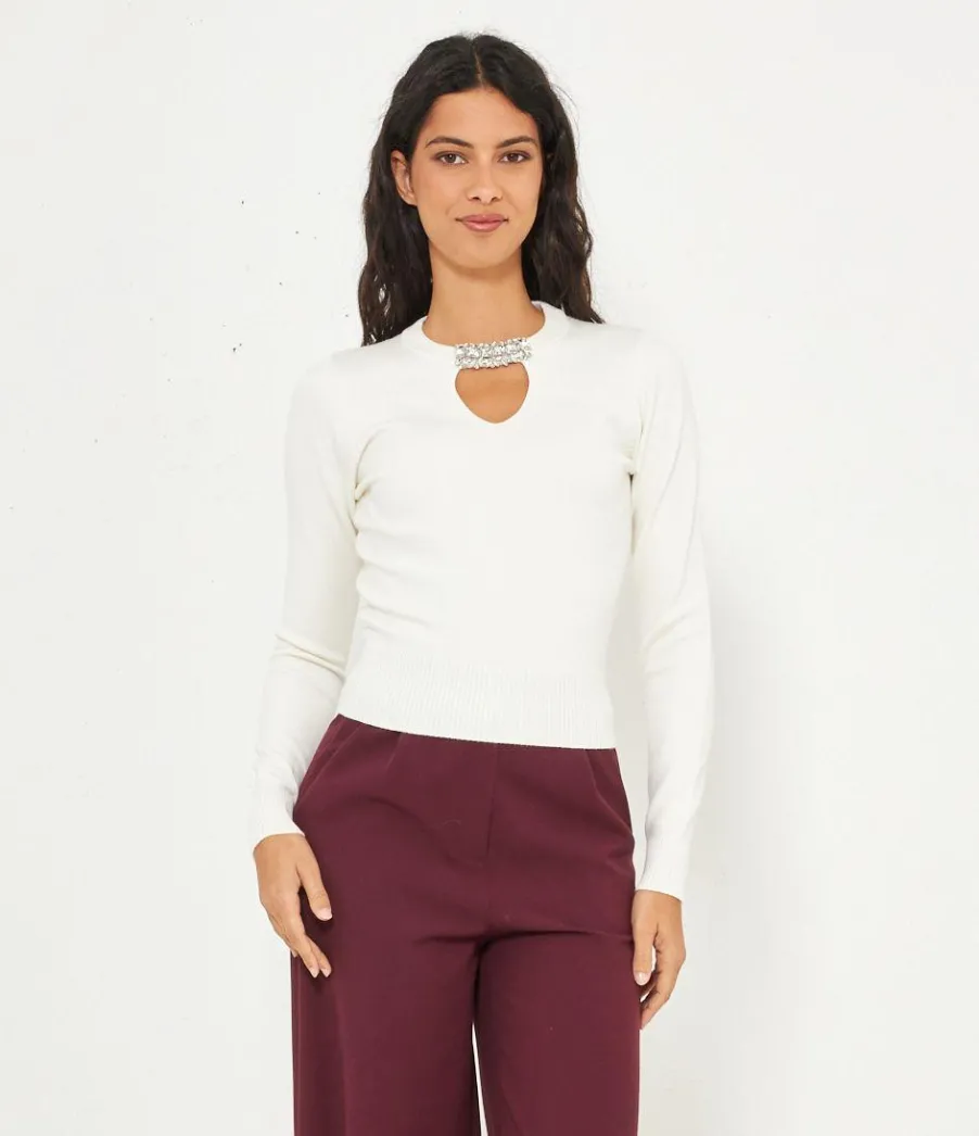 Zuiki Maglia dettagli strass Discount