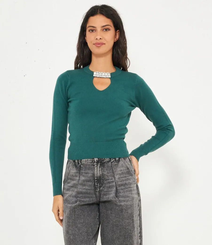 Zuiki Maglia dettagli strass Discount