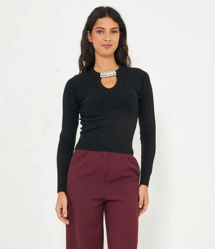 Zuiki Maglia dettagli strass Discount