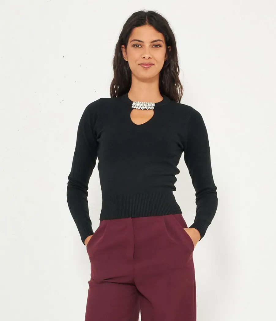 Zuiki Maglia dettagli strass Discount