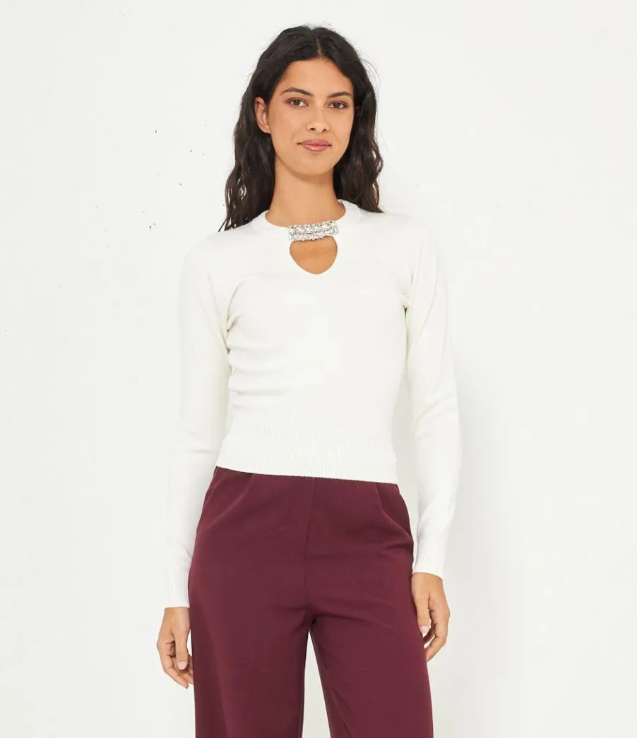 Zuiki Maglia dettagli strass Discount