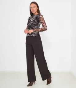 Zuiki Maglia in tulle stampato Moro Outlet