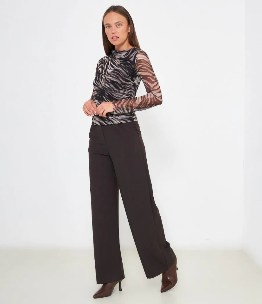 Zuiki Maglia in tulle stampato Moro Outlet