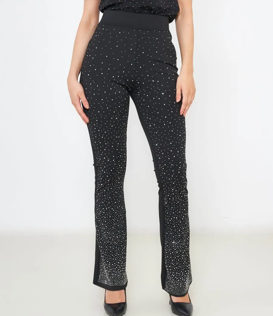 Zuiki Pantaloni con strass Nero New
