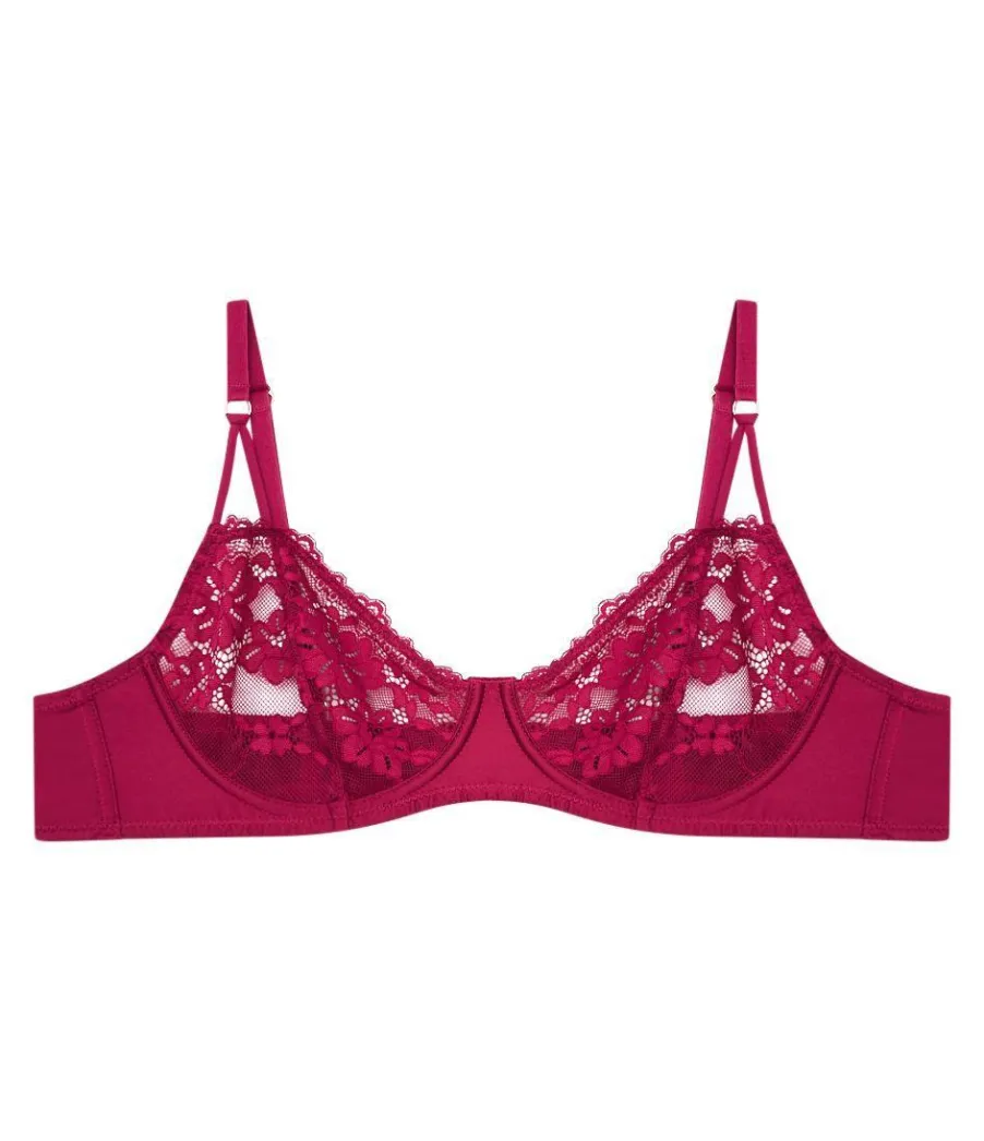 Zuiki Reggiseno Balconcino in pizzo e raso