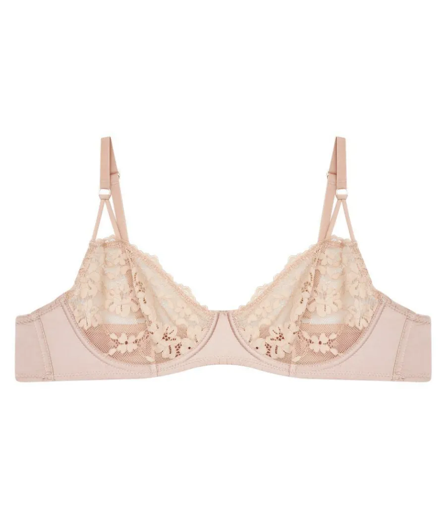 Zuiki Reggiseno Balconcino in pizzo e raso