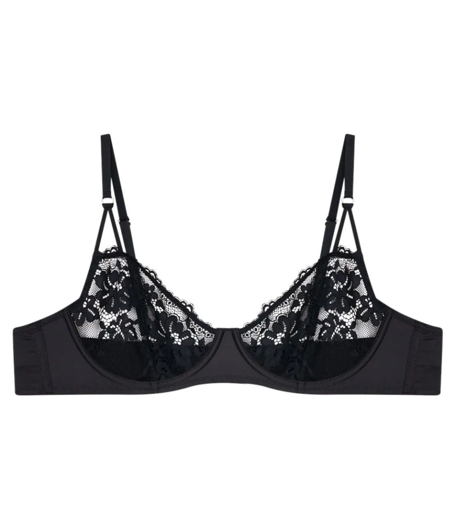 Zuiki Reggiseno Balconcino in pizzo e raso