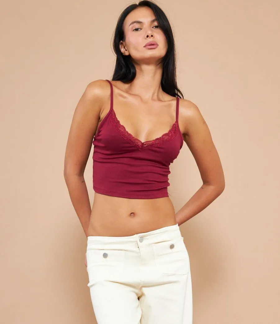 Zuiki Top crop con pizzo Outlet