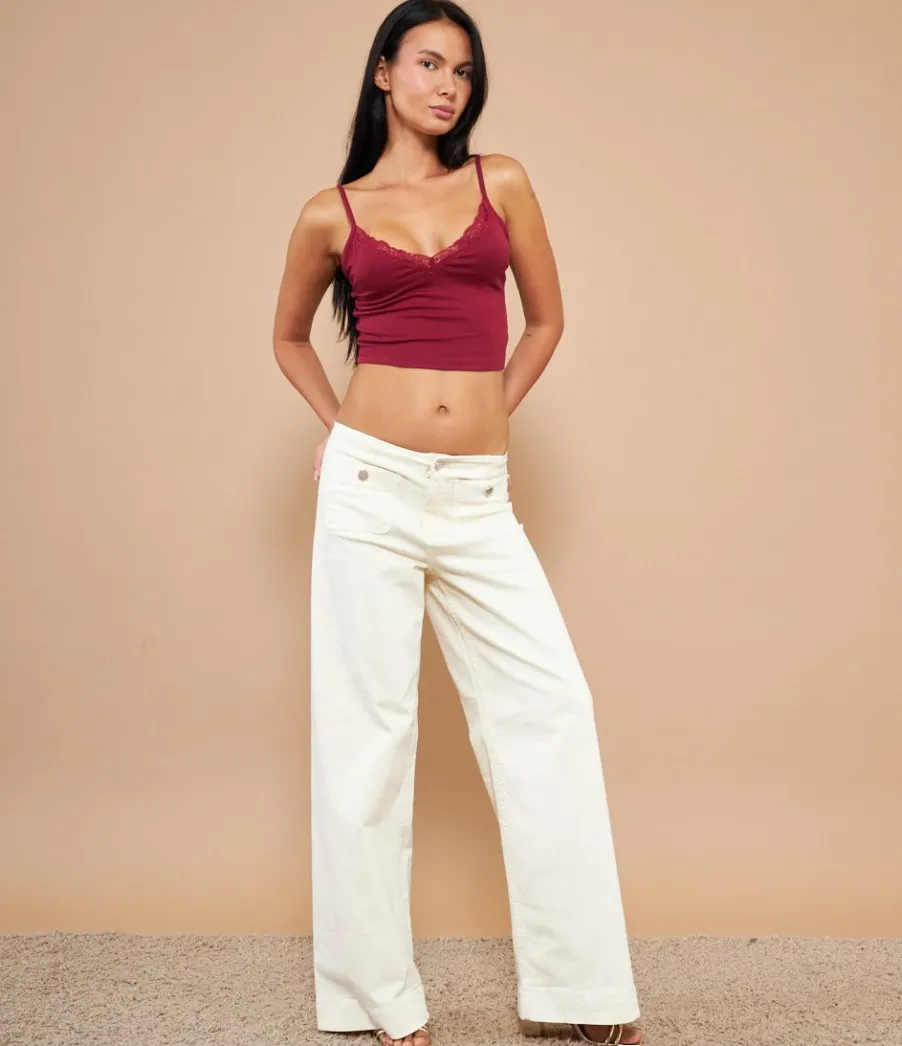 Zuiki Top crop con pizzo Outlet