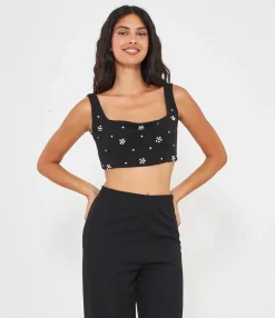 Zuiki Top crop gioiello Nero Best
