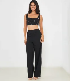Zuiki Top crop gioiello Nero Best