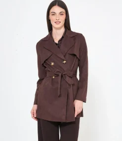 Zuiki Trench effetto camoscio Discount