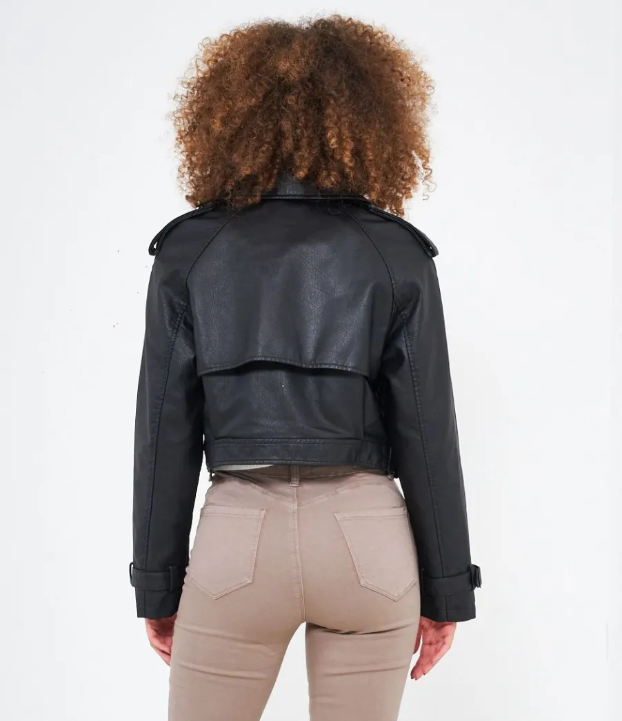 Zuiki Trench effetto pelle New