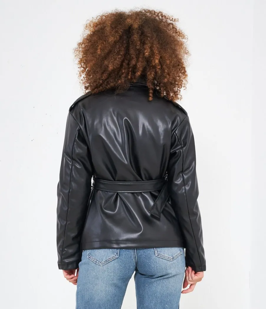 Zuiki Trench effetto pelle Online